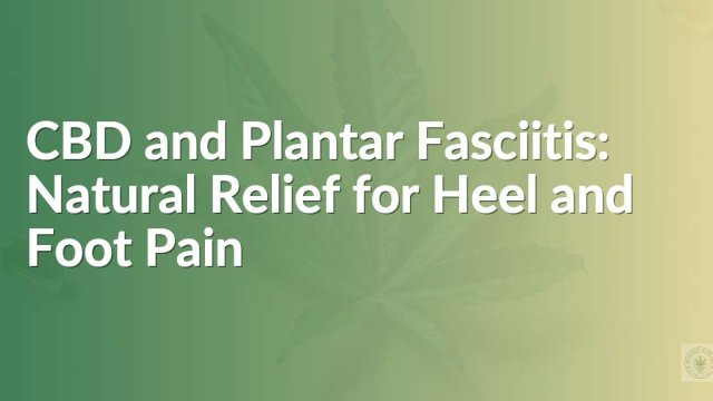 CBD and Plantar Fasciitis: Natural Relief for Heel and Foot Pain