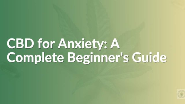 CBD for Anxiety: A Complete Beginner's Guide