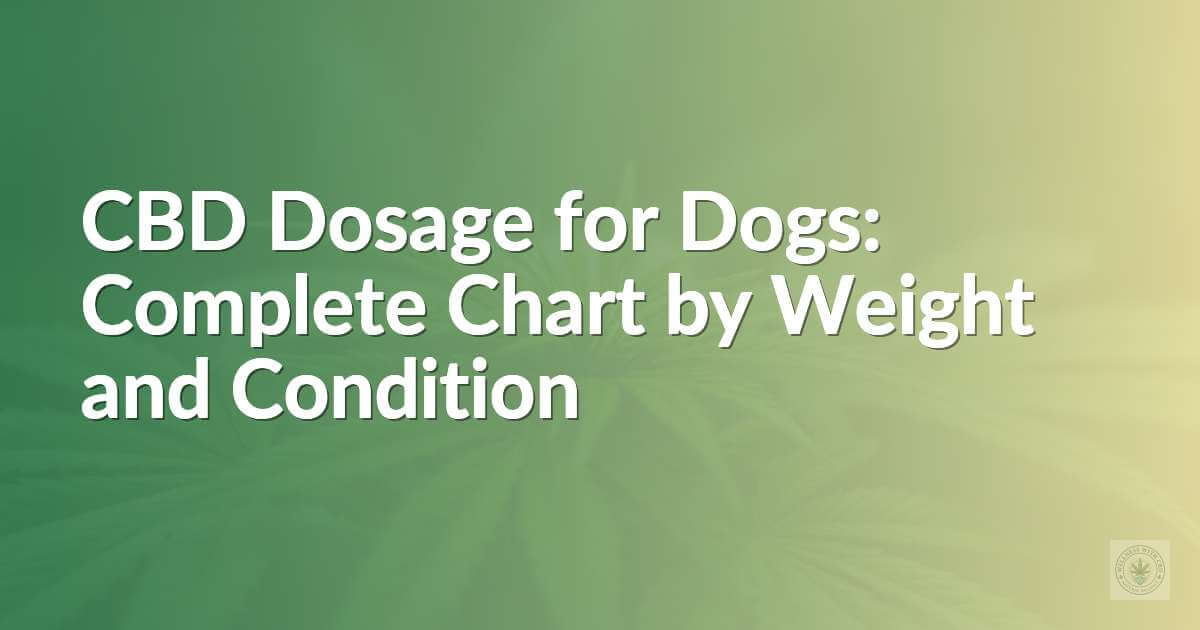 CBD Dosage for Dogs: Complete Chart by Weight and Condition