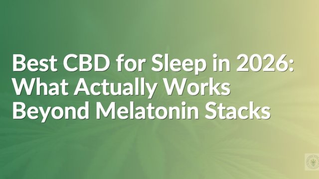 Best CBD for Sleep in 2026: What Actually Works Beyond Melatonin Stacks