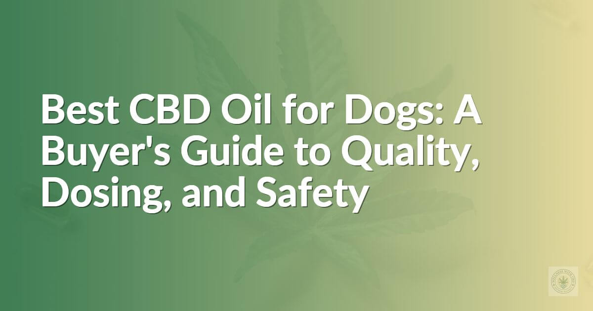 Best CBD Oil for Dogs: A Buyer's Guide to Quality, Dosing, and Safety