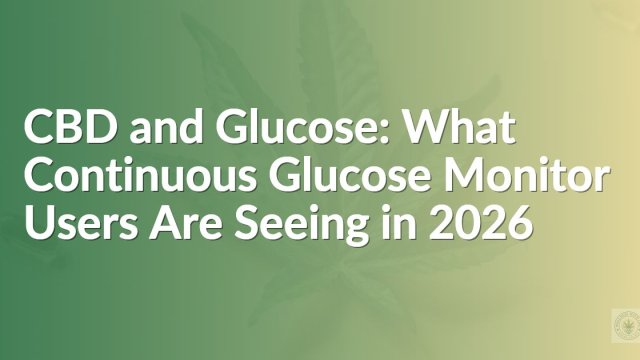 CBD and Glucose: What Continuous Glucose Monitor Users Are Seeing in 2026